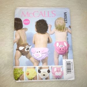 MCCALL'S M6537. EASY infants diaper covers, sz NB-S-M-L-XL
